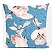 BOD HOME Funda de Cojin, 45x45cm, 100% Poliéster, 1 Unidad, Diseños Florales, Decoraciones para Sofás, Sillas, Salones, Dormitorios, Cocinas, Suaves, Moldeables, Elegante, Relajantes, Azul Claro.
