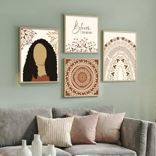 Image of kotart Wall Decor Paintings for Wall Decoration with Frame - Modern Art Framed Painting for Living Room - Big Size Wall Painting /Hanging Set of 4 (Art 7, Big (13x17 or 13x13 inch))