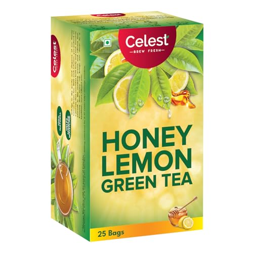 Image of Celest Green Tea Bags 50 pcs | Green Tea for Weight Loss | Lemon & Honey | 25 Teabags (Pack of 2)