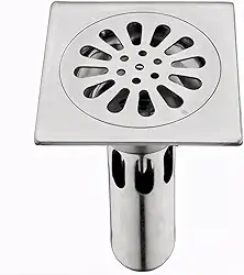 Ralo Inteligente para Banheiro, 10x10 cm, Anti Odor, Anti Inseto, Inox