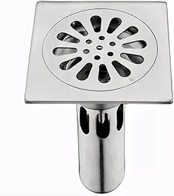 Ralo Inteligente para Banheiro, 10x10 cm, Anti Odor, Anti Inseto, Inox