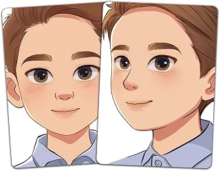 DELORIGIN 2pcs Face Painting Practice Board Reusable Makeup Practice Mannequin Face Painting Exercise Template Stage Makeup Painting Tool Facial Painting Supplies for Makeup Beginner (Boy)