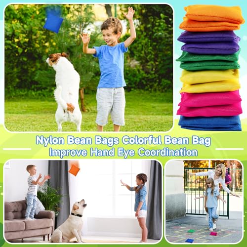 48 Pcs Bean Bags,Nylon Cornhole Bean Bags,Colorful Bean Bags for Tossing,Mini Bean Bags for Kids Outdoor Hand Toss Games Carnival Toy Bean Bag Toss Game(2.5” x 2.5”) by IJRPLM - Image 5