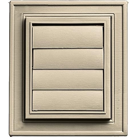 Builders Edge 140147079049 Square Exhaust Vent 049, Almond Cover