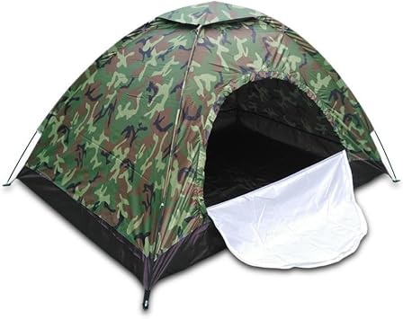 Camouflage Compact Tent, 2 Pieces, Solo Camping, Small Design, Disaster Prevention, Emergency Use, Lightweight & Easy Setup, Perfect Portable Tent for Outdoor Activities
