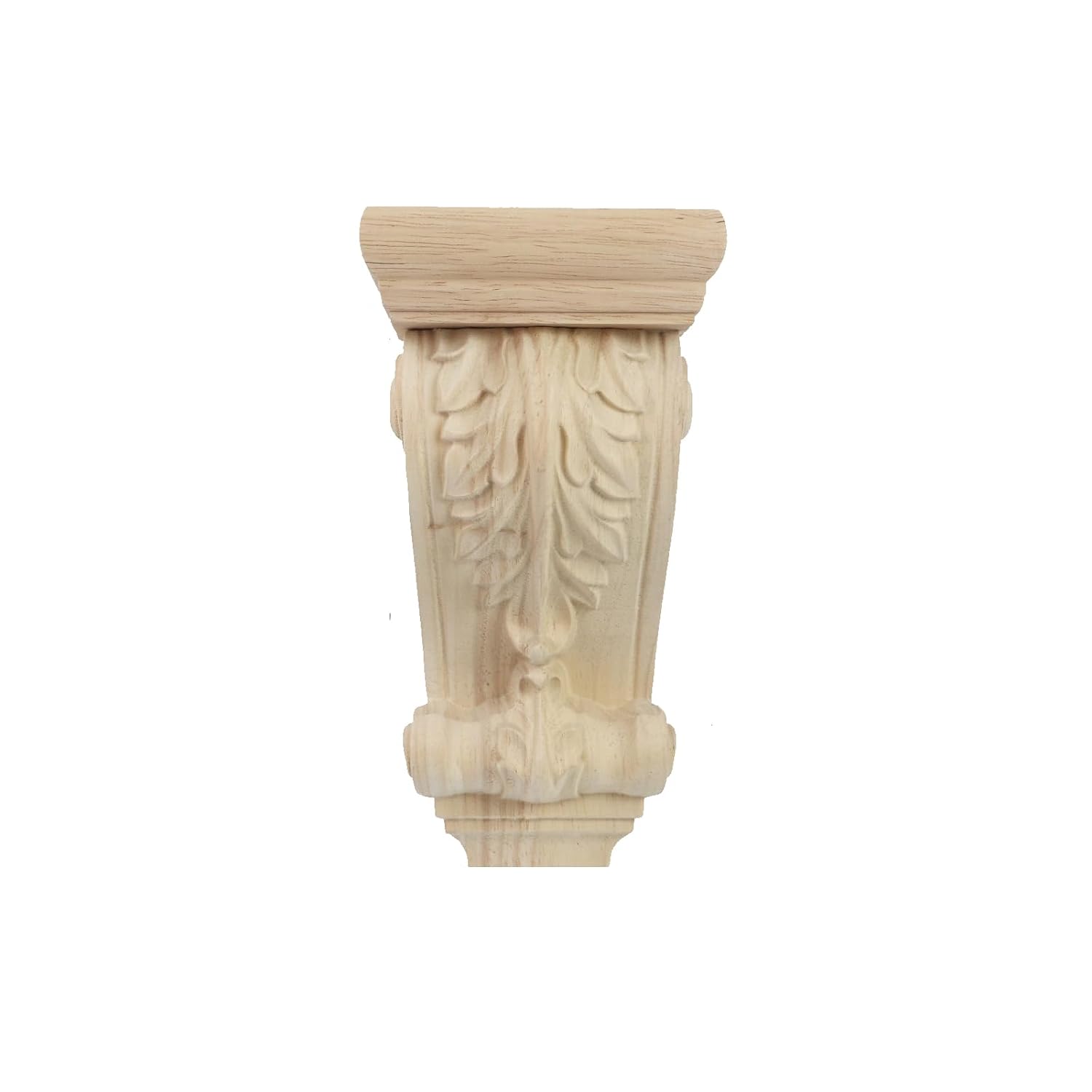Woogim Retro Floral Carved Rubber Wood Corbel 4.69"*3.15"*8.84" Wooden Bracket Decorative Corbels 2PCS for European Villa Porch Wine Cabinet Shelves Decoration