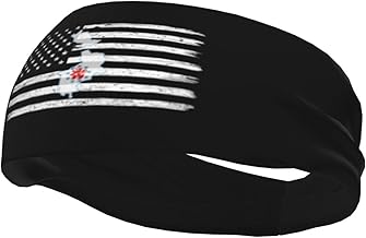 US and Flag Map of the German Speaking Community of Belgium Headbands for Men Women Wicking Non-Slip Sports Sweatband for Gym Basketball Yoga Unisex Fitness Hairband