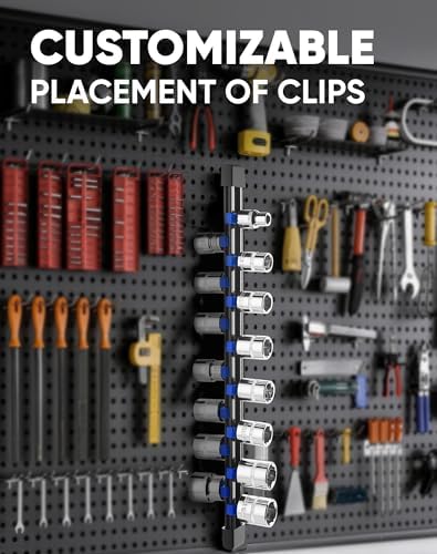 ALOANES 9PC Socket Organizer, Socket Rails Fit 1/2", 1/4" and 3/8" Drive — view 4
