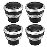 X AUTOHAUX 4pcs Dashboard Air Conditioning Deflector Outlet 48mm ABS Side Roof Round Air Ventilation Outlet Black for Car Auto Bus RV ATV
