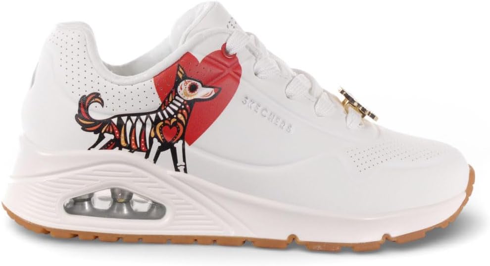 Skechers Women's Uno - Huellitas Eternas White Sneakers 155439.WHT, 8