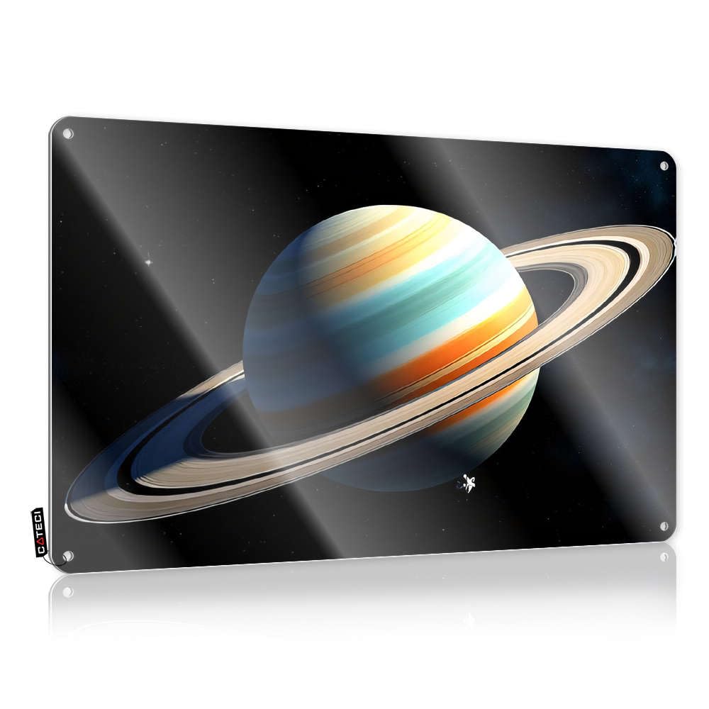 Fzfn Colour Funny Sign Core Ready To Hang - A Planet With Rings In Space Designer For Outhouse(30X40cm)