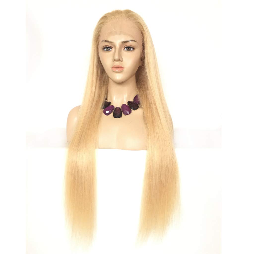 250% Density #613 londe Color Lace Front Wig Human Hair Wigs for Women,Pre Plucked Straight Real Human Hair Wig 10Inch