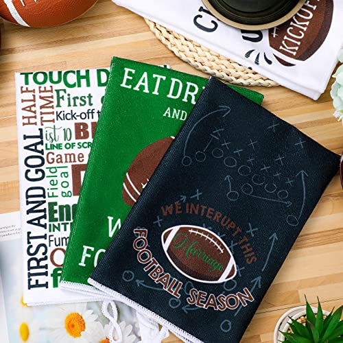 Mixweer Set Of 4 Football Kitchen Decorative Towels Dish Towels Football Towel Sports Theme Dish Cloths Absorbent Hand Towels Tea Dish Washcloths For Cooking Baking Housewarming Gift 15.75 X 23.62 In #TOP6