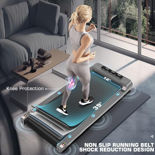 Image of Walking Pad Under Desk, Funmily 2.5hp Small Treadmill for Home /Office, 2024 Upgrade 3-in-1 Mini Treadmill with App, Remote Control, LED Display, 300 Lb Capacity