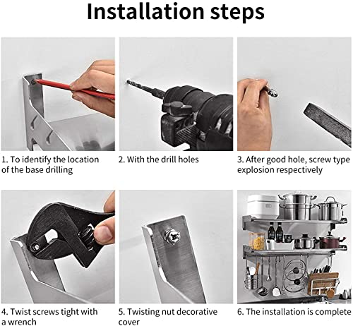 30 Inch Stainless Steel Wall Shelf Metal Shelving Heavy Duty Commercial Or Household Grade Wall Mount Microwave With Fixing Kit Microwave Support Load 120Lb/55Kg Microwave Oven Shelf (Width 30 In) #TOP6