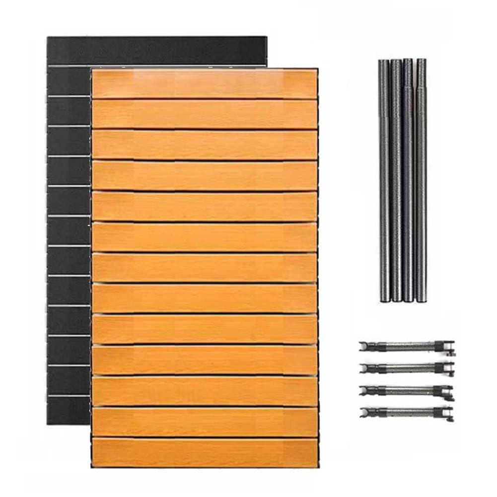 Verstellbarer, faltbarer Camping-Trolley, Tischplatte, 78 x 46 cm, Stahlbrett für flach zusammenklappbaren Bollerwagen, tragbar, Outdoor-Essen für Oberfläche für Picknick, Grillen, Schwarz