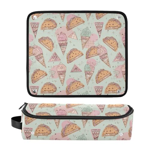 Bolsa organizadora para herramientas de cabello con diseño de pastel de helado, resistente al calor, para planchas, rizadores y accesorios de peinado, 2 en 1, para mujer miniatura 3
