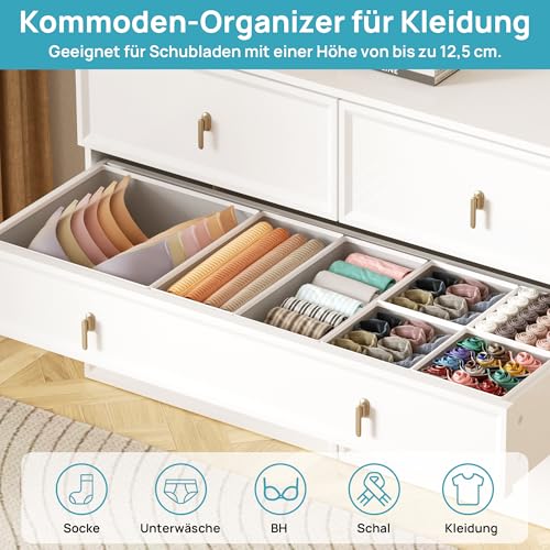 Vtopmart 12 Pack Kleiderschrank Organizer, Faltbare Schrank Organizer Kleiderschrank, Aufbewahrungsbox Stoff für Babykleidung, Unterwäsche, Socken
