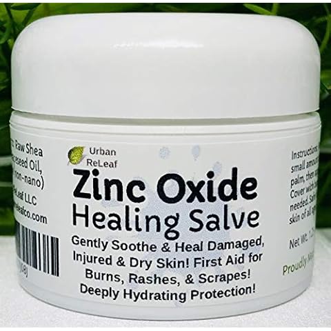 Urban ReLeaf Zinc Oxide Salve ! Gently Soothe & Protect Damaged, Injured & Dry Skin! First Aid, Burns, Rashes, Scrapes! Deeply Hydrating Protection. 100% Natural! Calm delicate skin of all ages. Cover