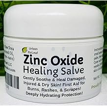 Urban ReLeaf Zinc Oxide Salve ! Gently Soothe & Protect Damaged, Injured & Dry Skin! First Aid, Burns, Rashes, Scrapes! Deeply Hydrating Protection. 100% Natural! Calm delicate skin of all ages.