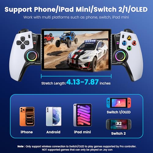image for KICKDOT Phone Controller for iPhone/Android/Switch 1/2/OLED/iPad Mini 
