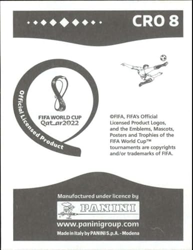 Miniatura 2 de 2022 Panini World Cup Qatar Sticker #CRO8 Dejan Lovren Group F Croatia Mini Sticker Trading Card