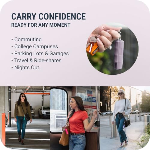 Image of Sabre Pepper Spray with Quick Release Keychain for Self Defense - Maximum Police Strength OC Spray with UV Marking Dye, Twist Lock Safety, Finger Grip, 10‑Second Spray, 14‑ft Range, Made in USA