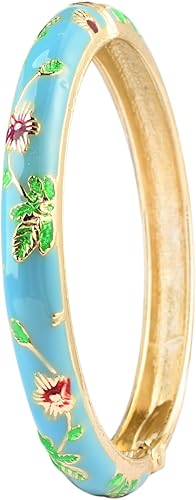 Pulsera de flores vintage Chinoiserie Cloisonne para mujer, elegante, vibrante, étnica, regalos de joyería étnica