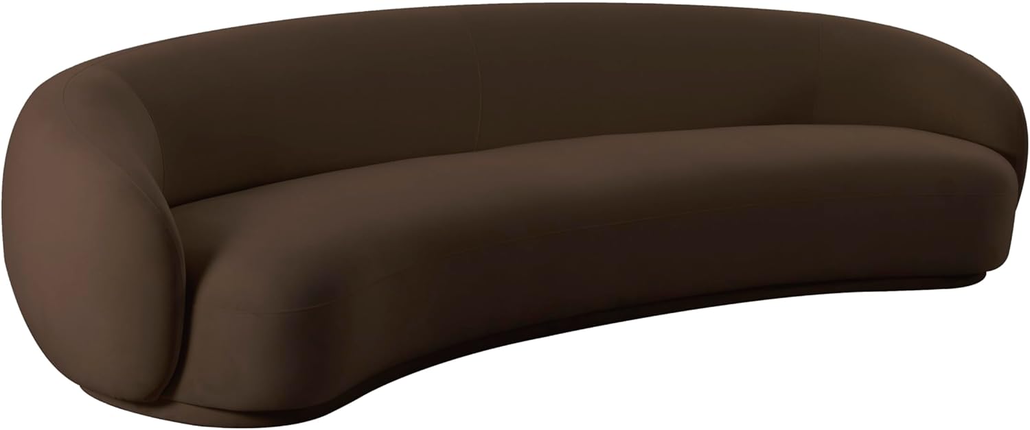 Tov Furniture Kendall Chocolate Brown Velvet 120 Inch Sofa