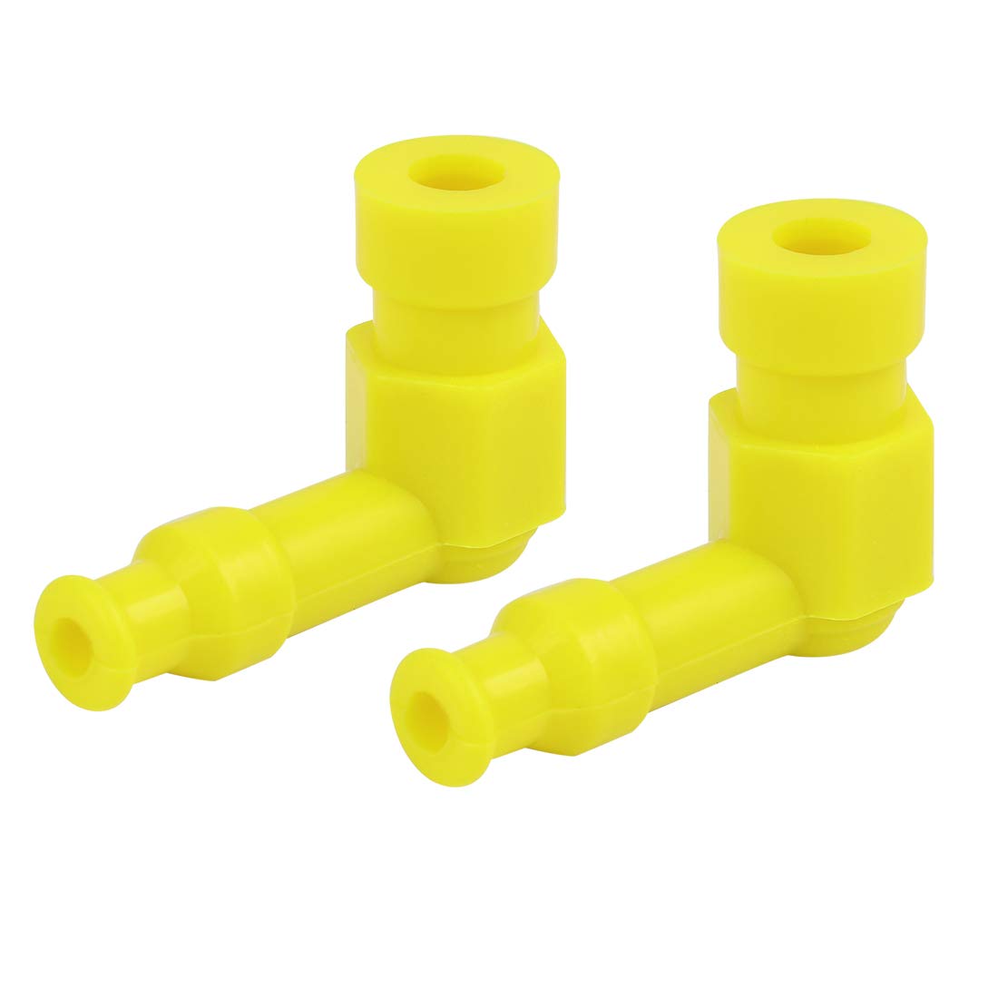 X AUTOHAUX Spark Plug Cap Boot Yellow Silicone Waterproof Non Resistor for CG125 GS125 GN125 WY125 CD110 Motorcycle Dirt Bike 2pcs