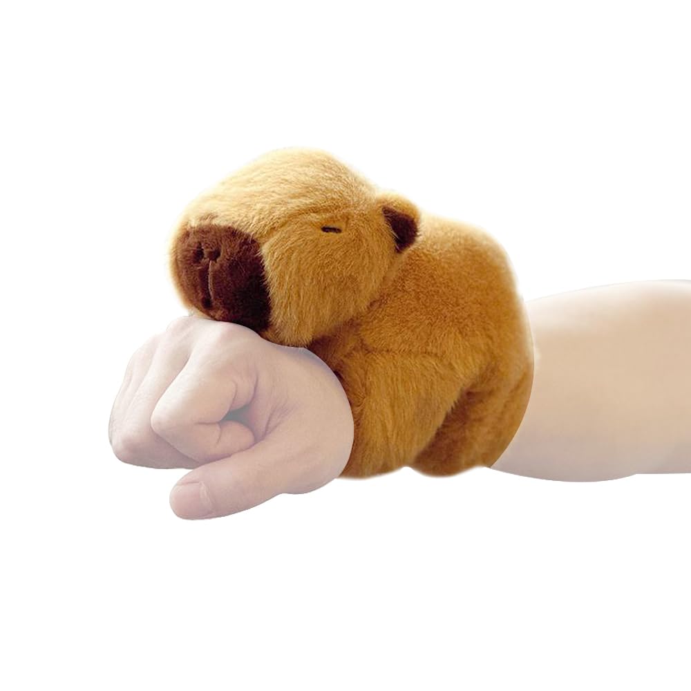 Huggers Bracciale A Scatto Capybara In Peluche Morbido - Fascia Da Polso A Forma Di Animale, Regalo Originale Per Bambini (25 Cm) - 3