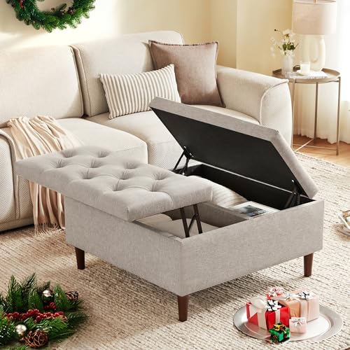 Weture 35 Inch Extra Large Storage Ottoman Coffee Table, No