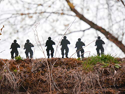 hhhunting Lot de 6 Debout 10cm métal soldat Cible chasse galerie, AIR RIFLE KNOCK en bas Cible ensemble super cadeau de Noël