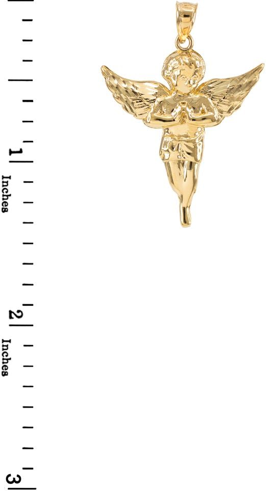 Religious Jewelry 10K Yellow Gold Angel Heavenly Guardian Pendant Necklace - Choice of Length - Image 3