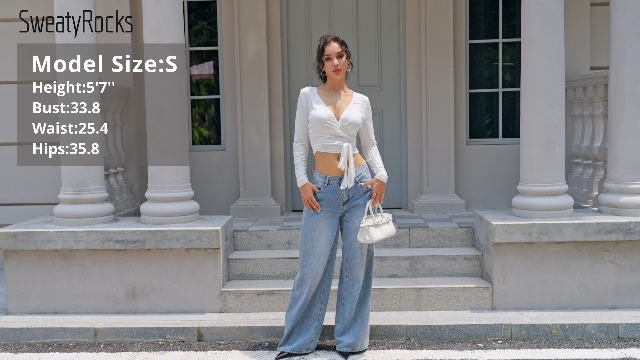 Amazon.com: SweatyRocks Women's Pilates Outfits Wrap Tops Ballet