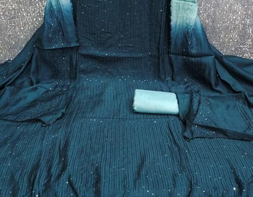 Image of Pandadi Saree Women's Soft Chanderi Embroidery Work Unstitched Salwar Suit Dress Material