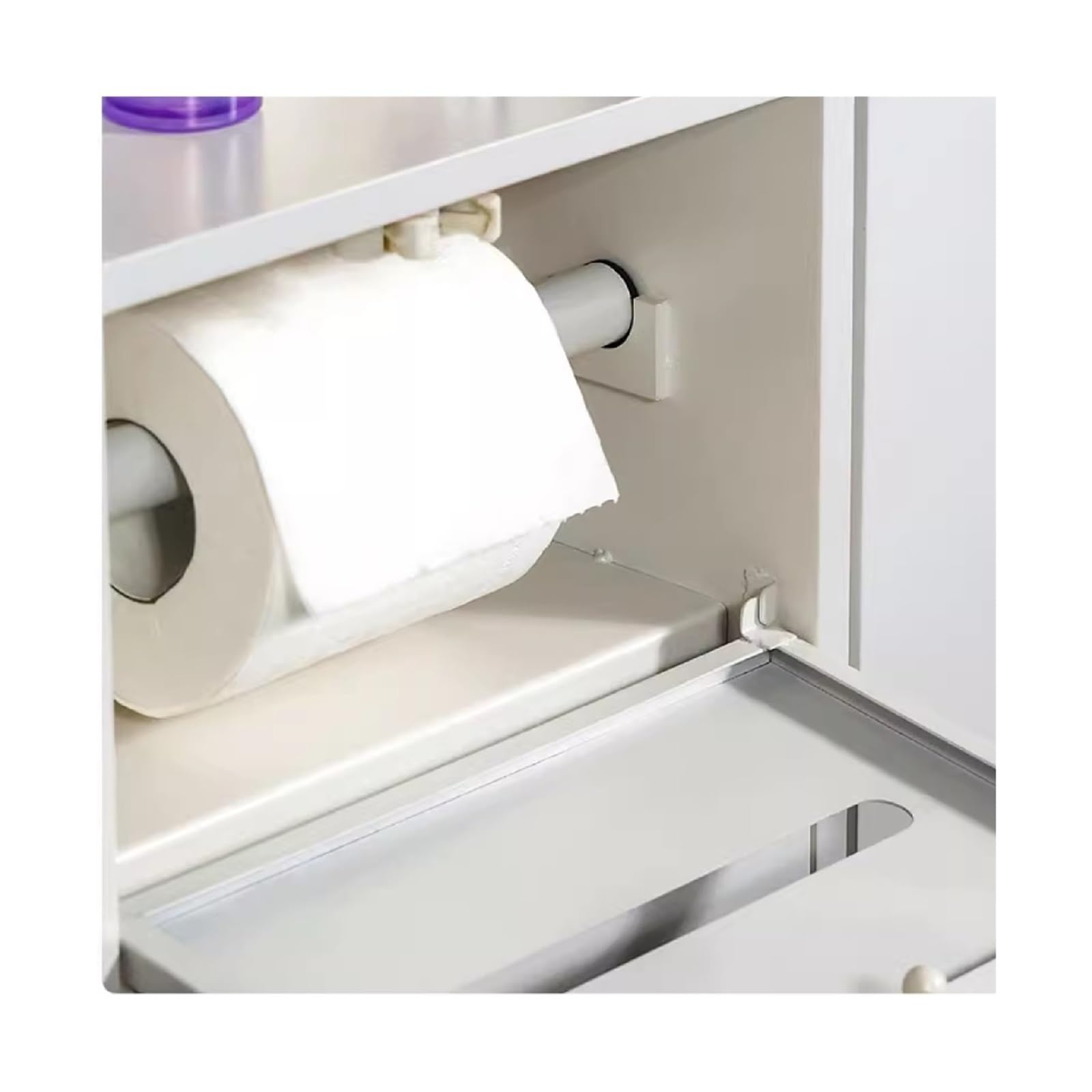 Edelstahl-Duschregal – wasserdichtes Wandregal für Shampoo, Toilettenartikel und Toilettenpapierhalter – grauer Badezimmer-Nizer 50 x 30 x 14 cm – platzsparende Aufbewahrungslösung