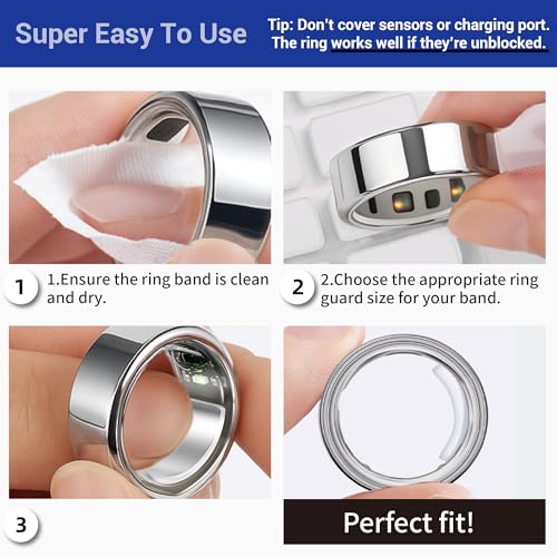 Image of Smart Ring Size Adjuster - 120Pcs Invisible Fit for Oura 4 /3, Galaxy Ring, Ultra Human AIR, RingConn 2 /1, Amazfit Helio - Loose Ring Sizing Kit (Transparent)