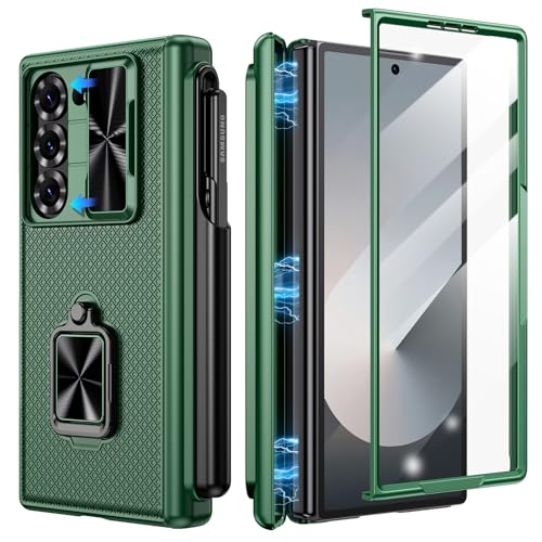 Armor Cover Galaxy Z Fold 6 vert armure avec béquille premium en métal