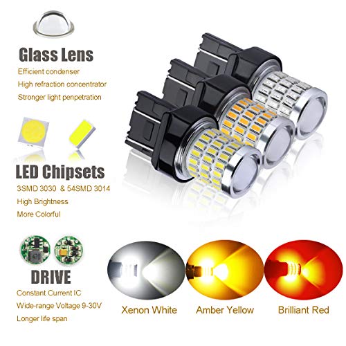 Ibrightstar IBRIGHTSTAR-7443-3014/3030-54/3W 7443 Led Bulb White, 7440 Led Reverse Light Bulbs Super Bright For Tail Brake Lights Backup Lights Daytime Running Lights thumb #6