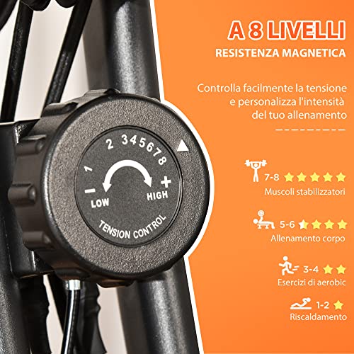 HOMCOM Cyclette Pieghevole 2 in 1, Resistenza