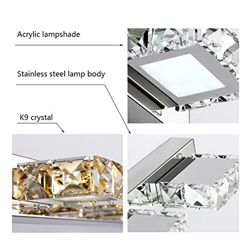 Lumière miroir LED moderne en cristal luminaire mural de prestige - 6