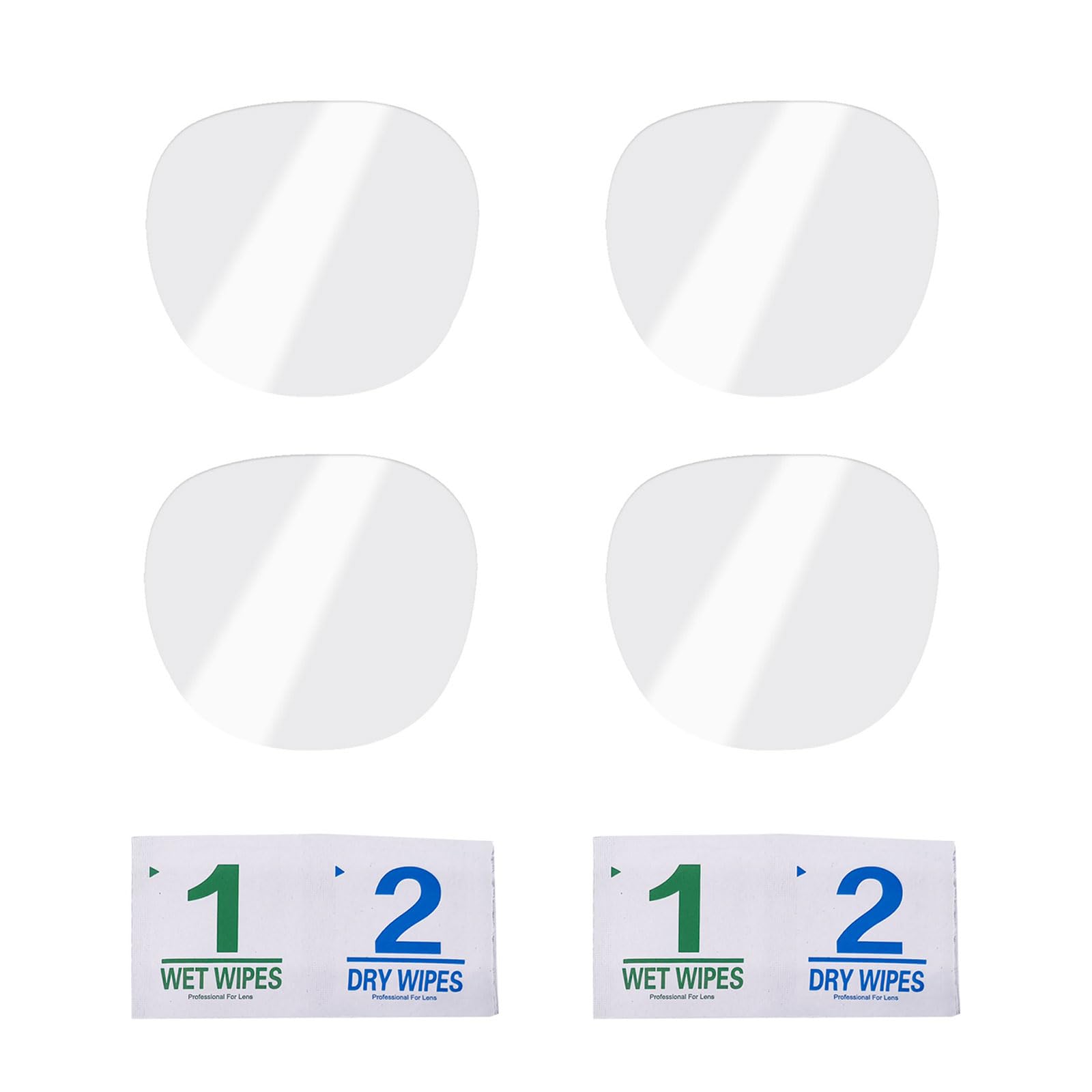 Jadewaa Clear 2Set Antiscratch Protective Covers Lens Film For Glasses High Claritys Fingerprints Resistance