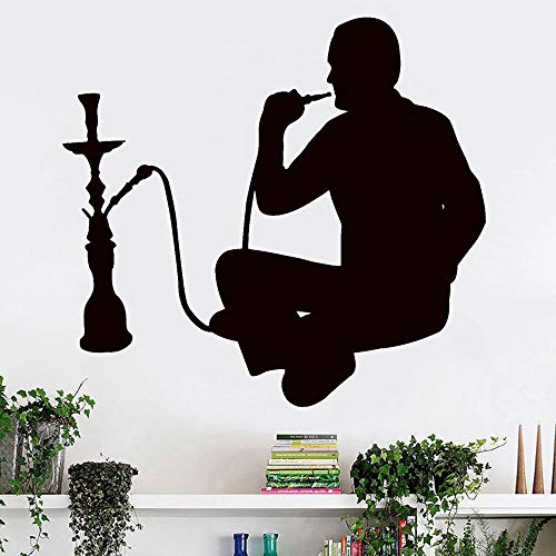 Lamubh Shisha Wandaufkleber Rauchen Cafe Shisha Dekoration Vinyl Schaufenster Wandtattoo Dekoration Zubehör 91x84 cm