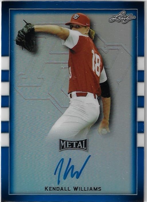 Kendall Williams Autographed & Serial Numbered #5/30 Perfect Game Blue Parallel Collectible Baseball Card - 2019 Leaf Metal Draft Baseball Card #BA-KW1 (Blue Jays)