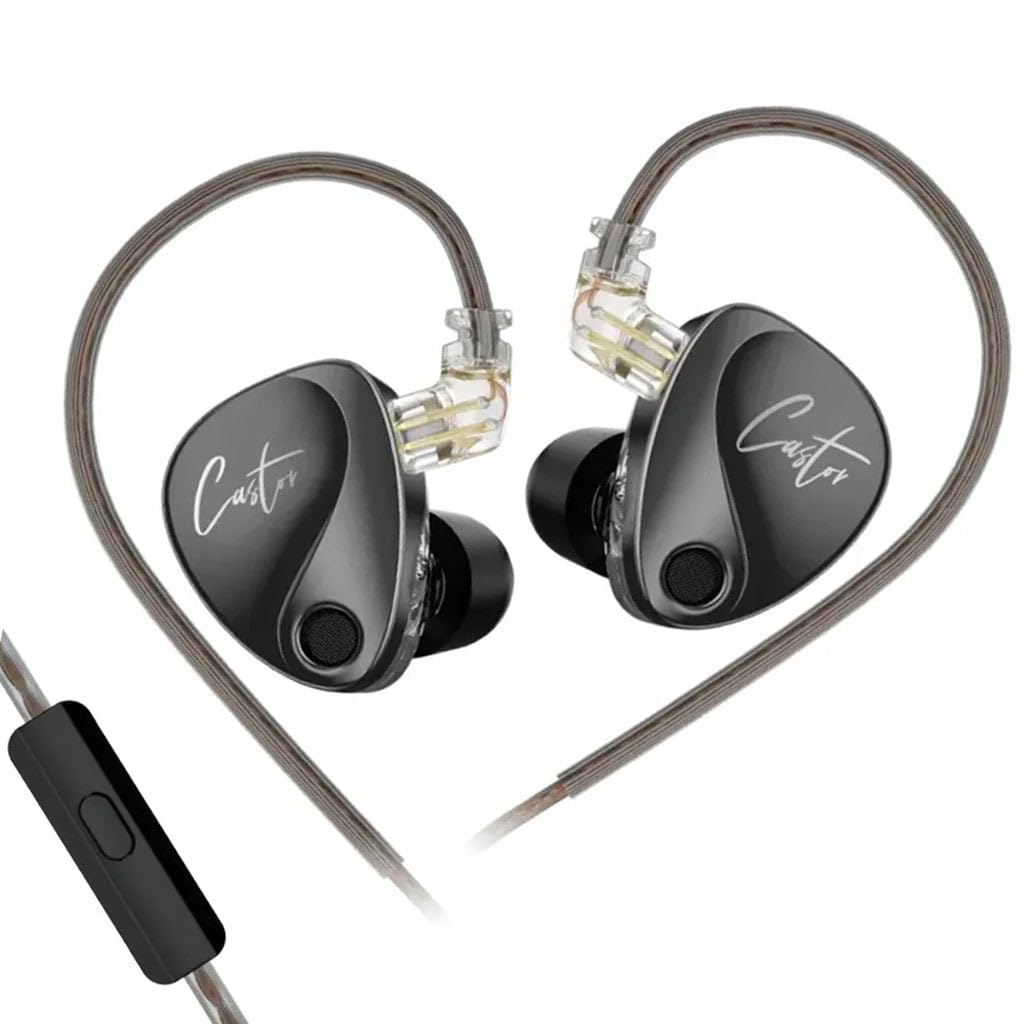 Concept Kart KZ Castor wired IEM with mic, Dual 10mm + 8mm dynamic driver In-ear earphone, Harman Target with Improved Bass, 4-Tuning Swtiches, 0.78mm 2Pin, 3.5mm Detachable Cable-image-45