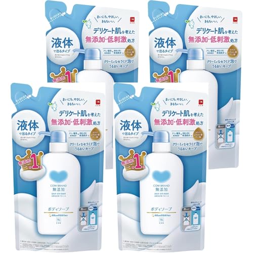 カウブランド 無添加ボディソープ 詰替用 380ml オリジナルおしぼり付き 4個セット