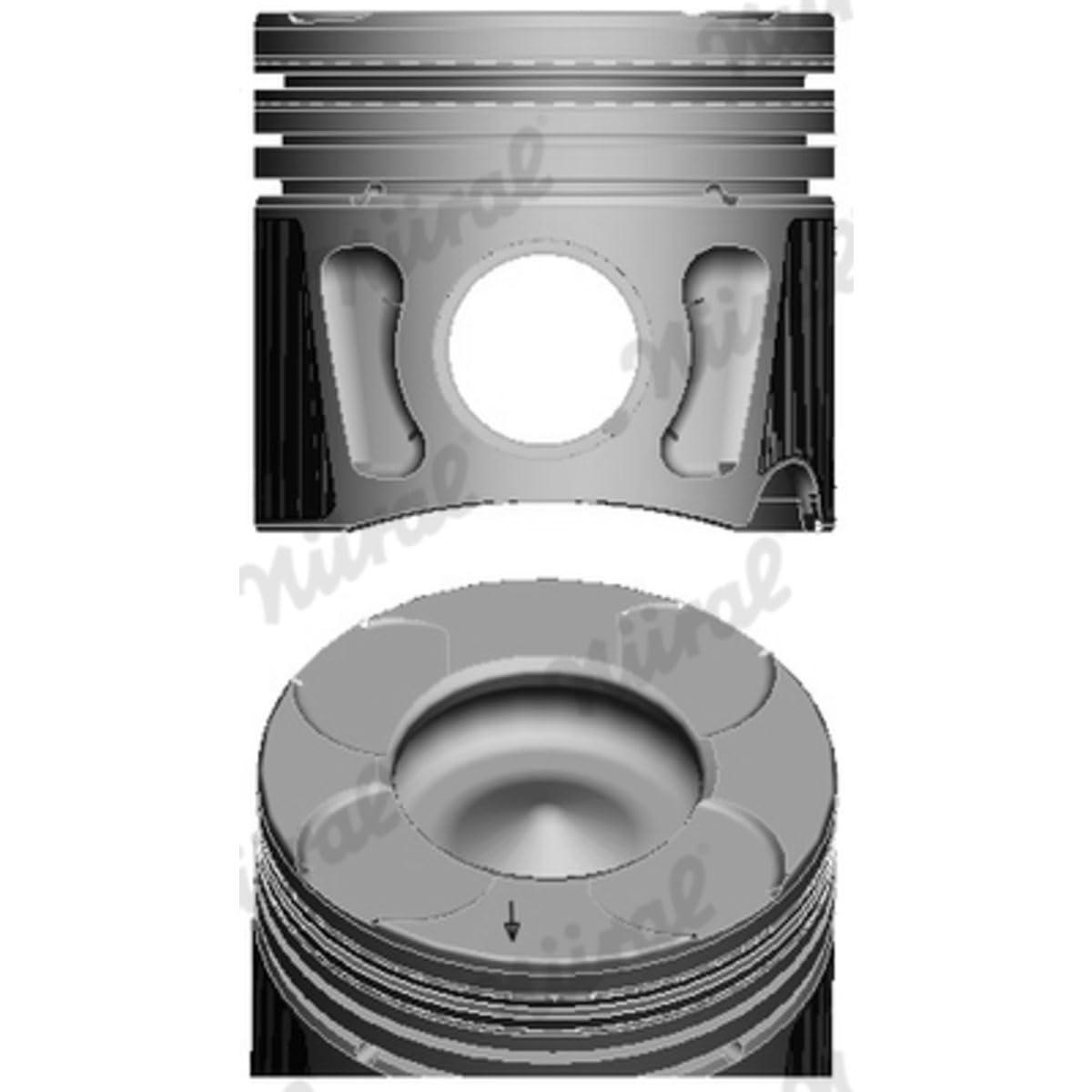NÜRAL 87-435700-10 Pistone motore con canale raffreddamento con porta fascia elastica
