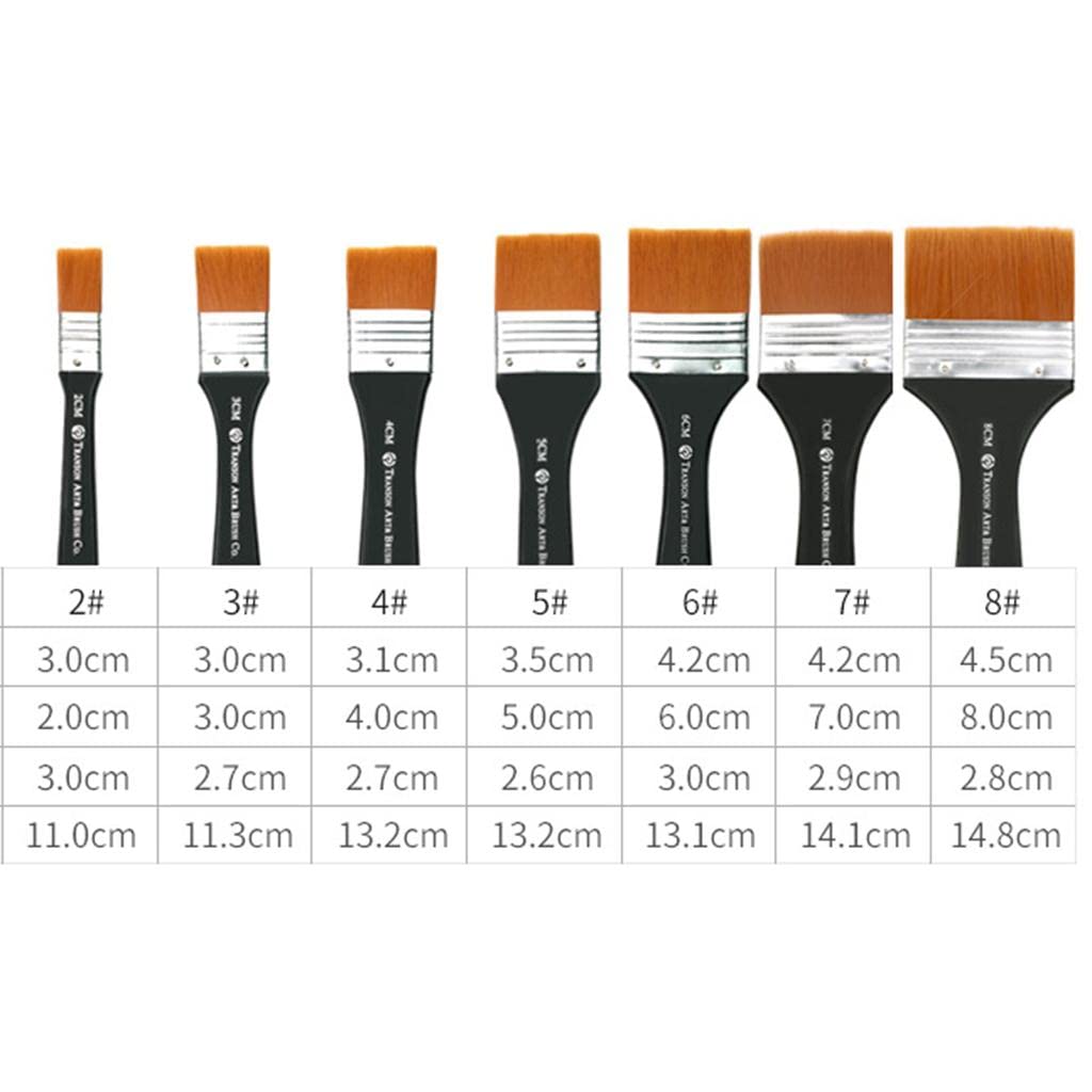 Fancyes Nylon Brush, Acrylic Painting Brush, 2cm Width