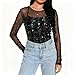White lace top,Womens Sequin Sparkly Shirts Long Sleeve Sheer Mesh Blouse Solid Crewneck Pullover Tops Trendy Holiday Party Shirt